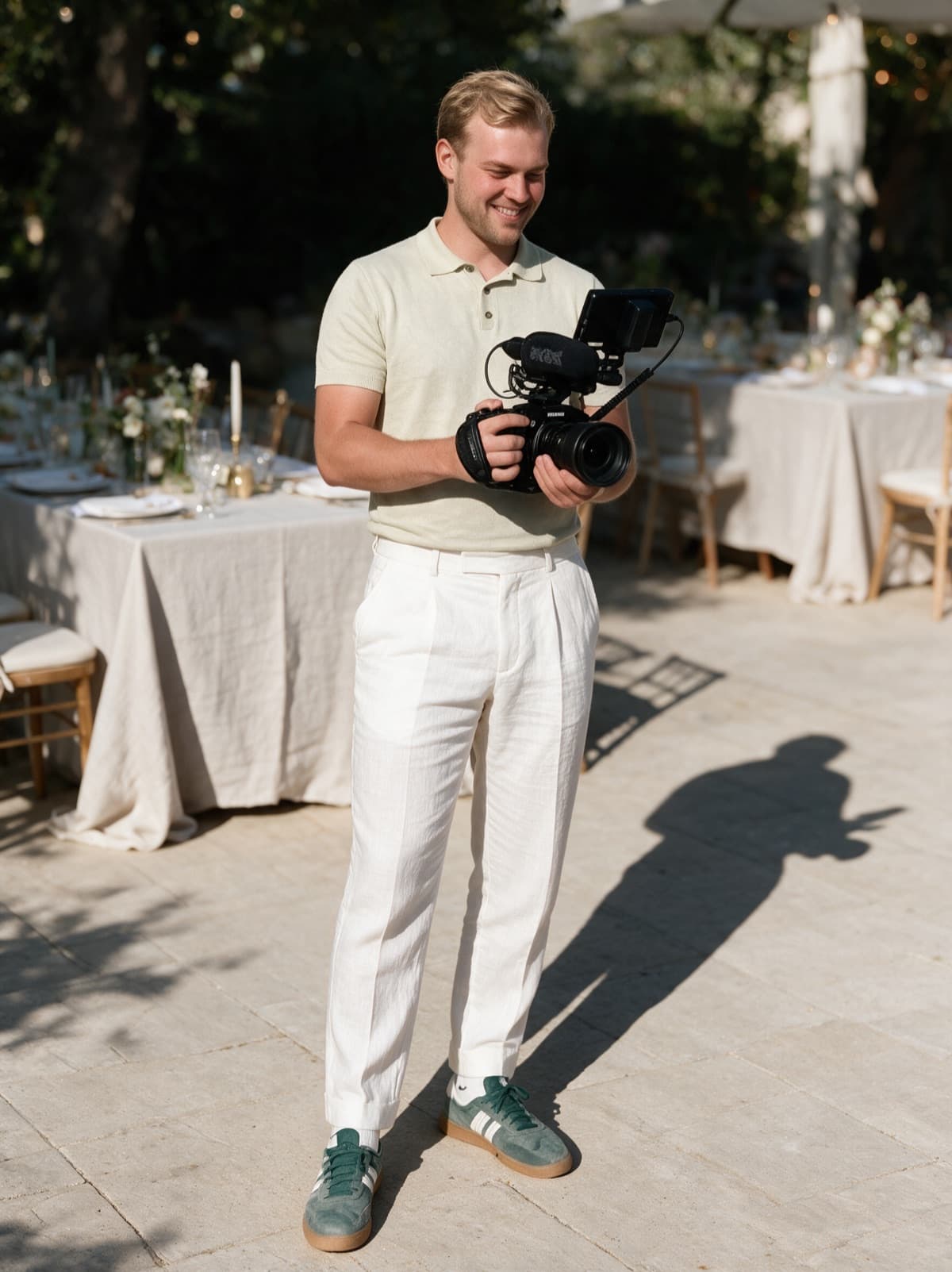 Videograaf van Mediaspot met camera op locatie